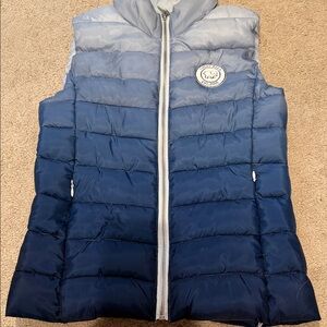 Ivory Ella blue ombré Puffer Vest sz extra small